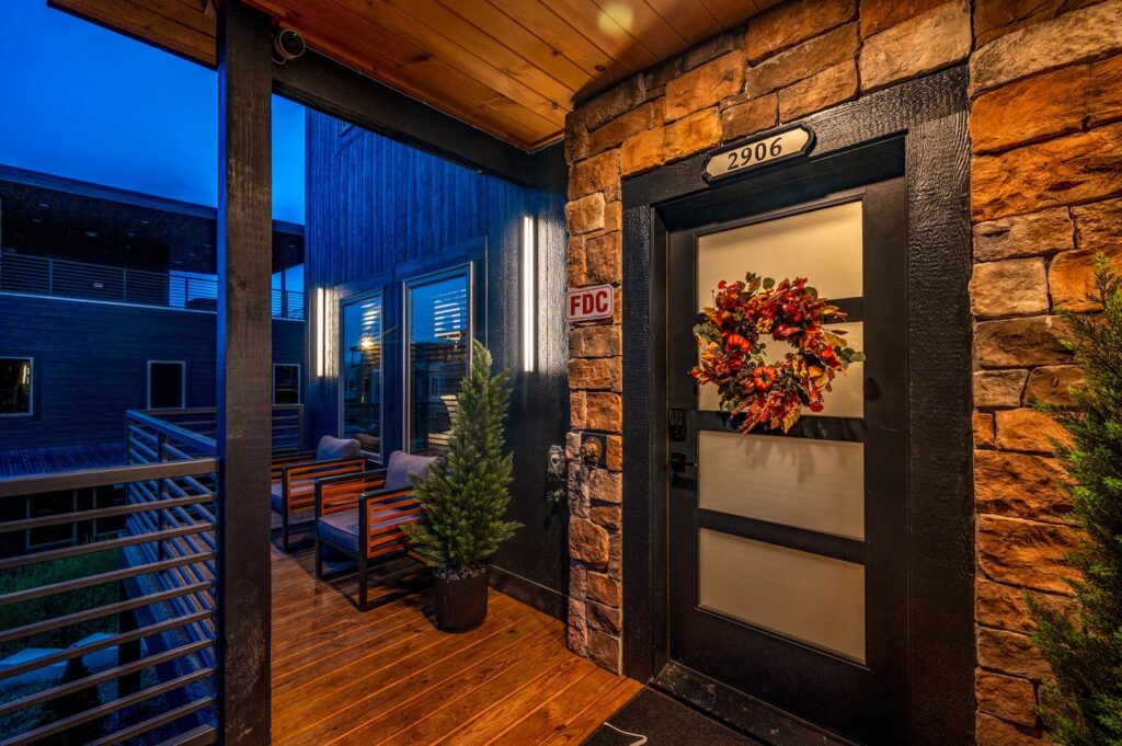 Summit After Dark cabin exterior in Pigeon Forge, Tennessee